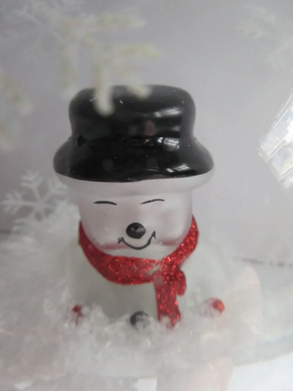 Handblown Christmas Ornament Glass Globe Snowman Color Changing LED Light Up